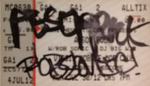 Autographed Aesop Rock Ticket Stub