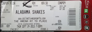 Alabama Shakes Ticket Stub