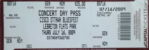 Ottawa Bluesfest July 16, 2009 Ticket Stub