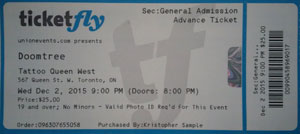 Doomtree Ticket Stub