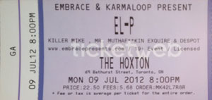 El-P Ticket Stub