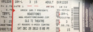 Headstones Ticket Stub