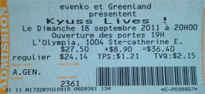 Kyuss Lives! Ticket Stub