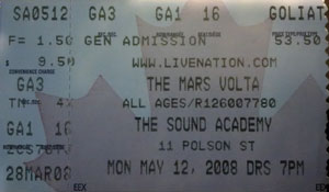 The Mars Volta Ticket Stub