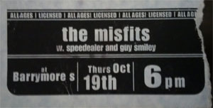 Misfits Ticket Stub