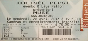 Muse Ticket Stub