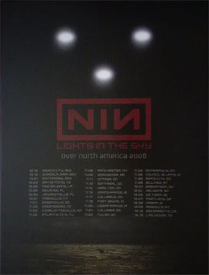 Nine Inch Nails Lights In The Sky Over North America 2008 Tour Poster