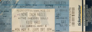 Nine Inch Nails Ticket Stub