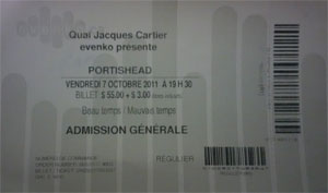 Portishead Ticket Stub