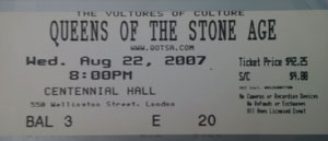 Queens of the Stone Age Ticket Stub