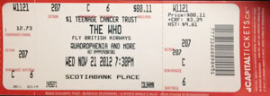 The Who Ticket Stub